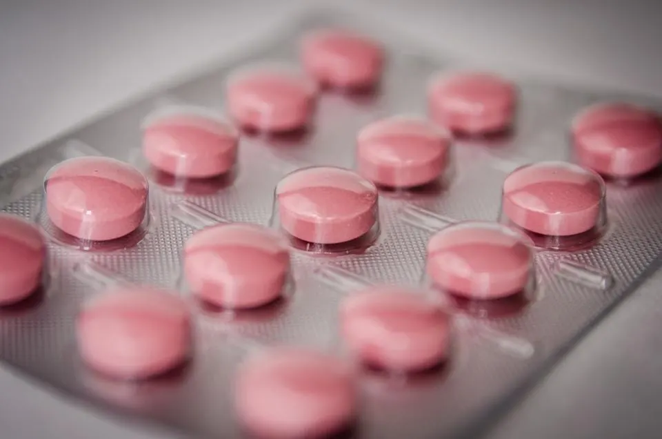 Pink tablets in a blister strip